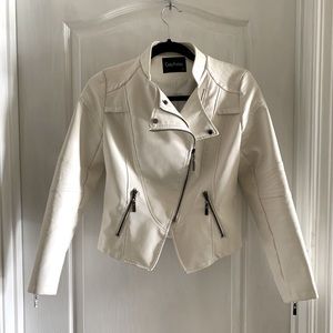White Leather Moto Jacket